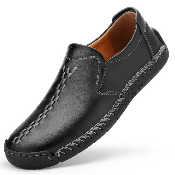 Men Cow Split Leather Daily Slip On Shoes Casual Handmade Footwear - Image 5