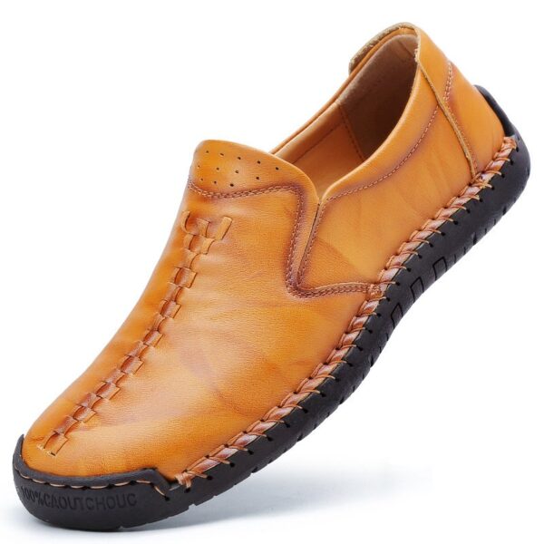 Men Cow Split Leather Daily Slip On Shoes Casual Handmade Footwear
