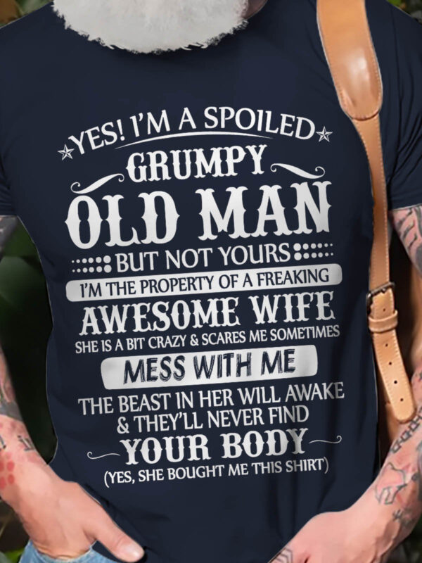 Men's Grumpy Old Man Graphic T-shirts Your Body cotton Tee Plus Size Tops - Image 7
