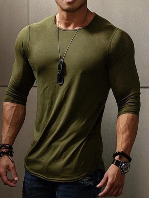 Cotton Crew Neck Plain Shirts & Tops - Image 2