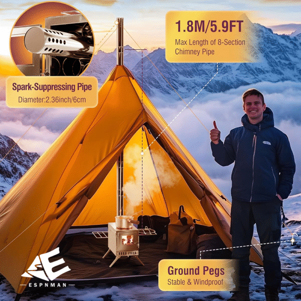Wood Burning Stove Camping Portable Hot Tent Stove - Image 8