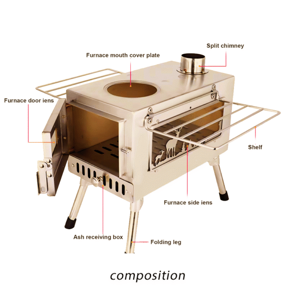 Wood Burning Stove Camping Portable Hot Tent Stove - Image 3