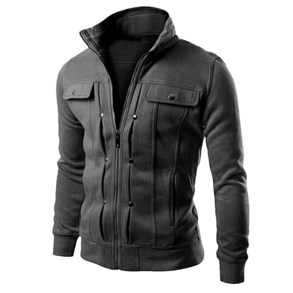 Men's Fashion Casual Side Zip Hoodie - Image 4
