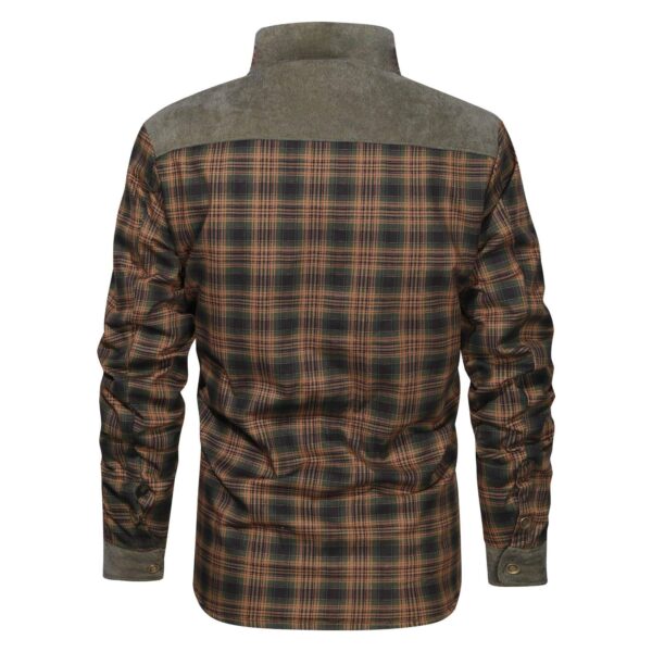 Men's Retro Check Pattern Stitching Warm Wanderer Jacket - Image 8
