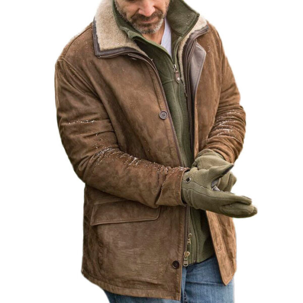Mens Outdoor Retro Warm Cotton Jacket - Image 4