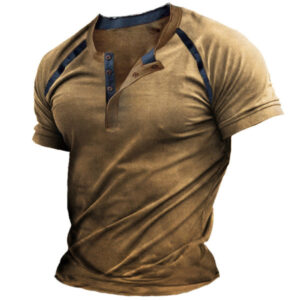 Men's Vintage Short Sleeve Equilibrium Henley