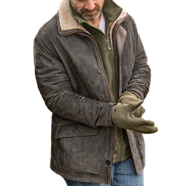 Mens Outdoor Retro Warm Cotton Jacket - Image 2