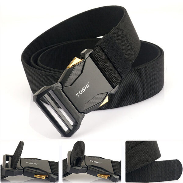 Men's Tactical Quick Release Buckle Stretch Nylon Braided Belt - Image 8