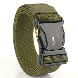 Men's Tactical Quick Release Buckle Stretch Nylon Braided Belt