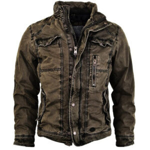 Mens Jacket Retro Washed Warm Jacket