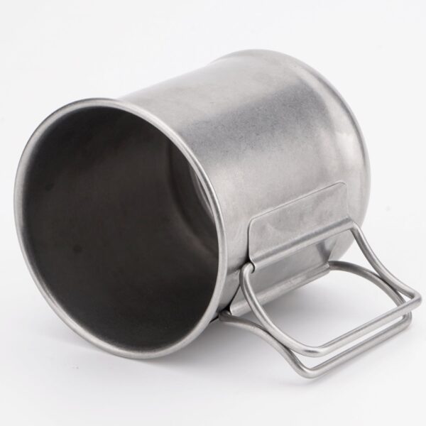 Vintage Camping Coffee Cup with Foldable Handle - Image 2