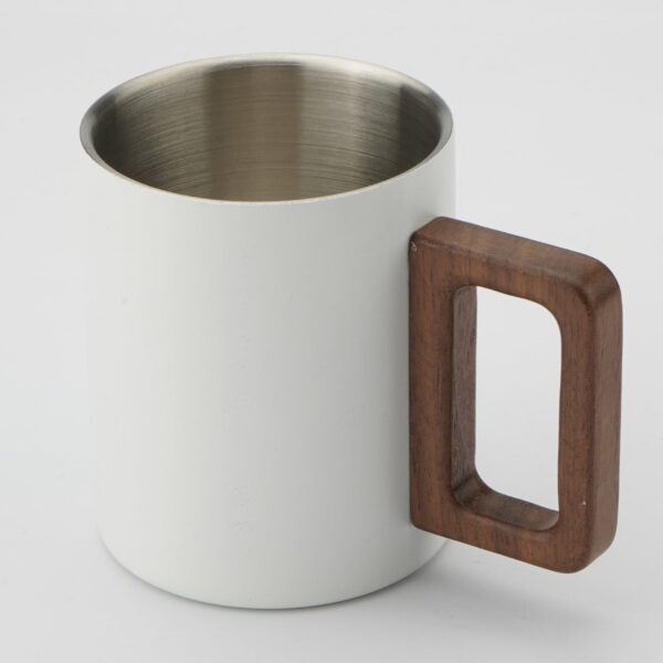 Double Layer Coffee Cups with Walnut Handle - Image 5