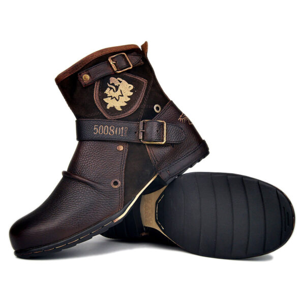 Natty Cowhide Leather Riding Boots - Image 4