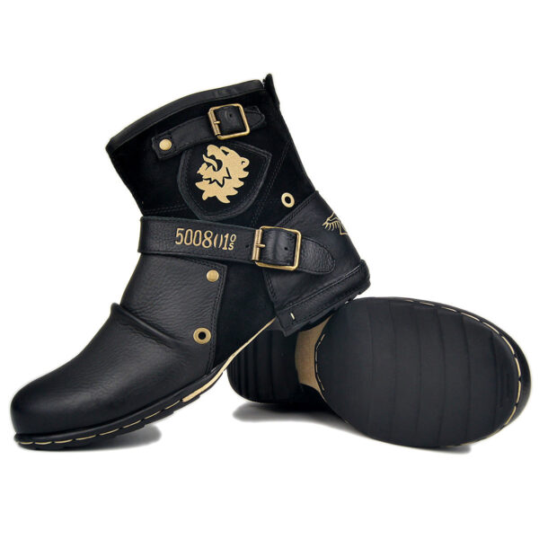 Natty Cowhide Leather Riding Boots - Image 2