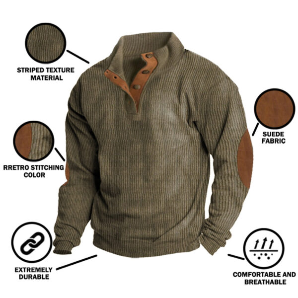 Men's Outdoor Waterproof Stand Collar Long Sleeve Sweater - Image 2