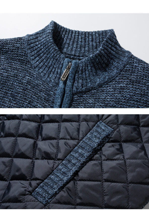 Men's Outdoor Warm Fleece Stand Collar Sweater Cardigan - Image 3