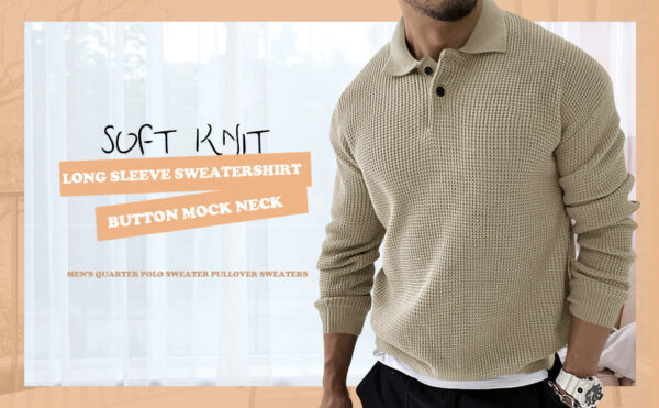 Men's Vintage Knit Button Up Lapel Collar Long Sleeve Sweater - Image 7