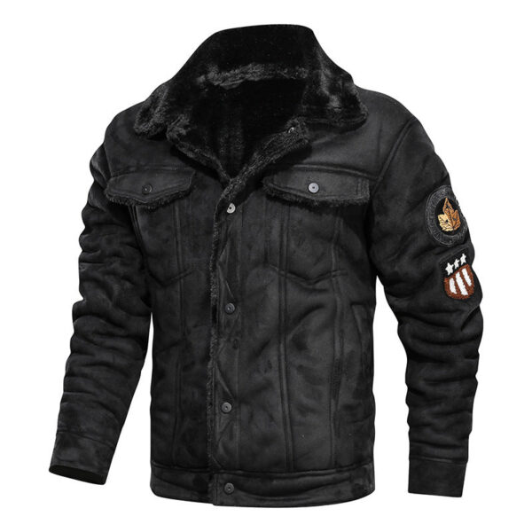 Men's Motorcycle Air Force Faux Leather Jacket - Image 5