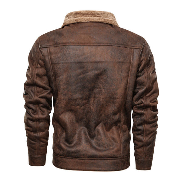 Men's Motorcycle Air Force Faux Leather Jacket - Image 3