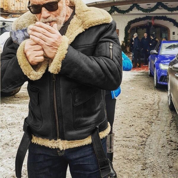 Men's Winter Fleece Warm Windproof Zipper Motorcycle Faux Leather Jacket - Image 2