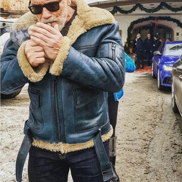 Men's Winter Fleece Warm Windproof Zipper Motorcycle Faux Leather Jacket - Image 4