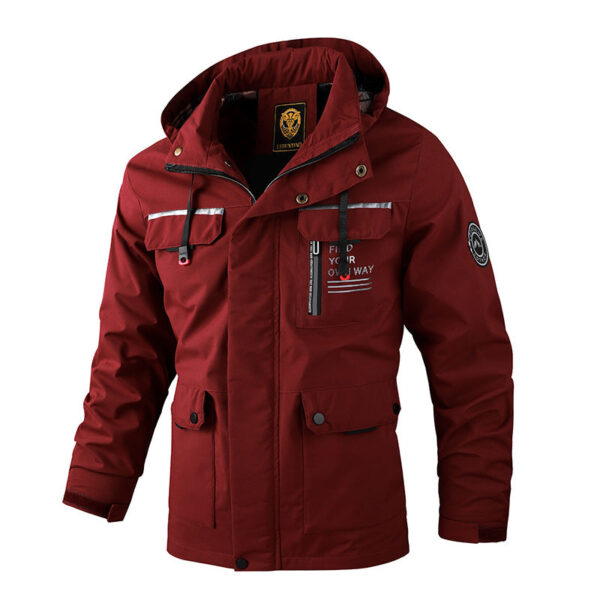 Men's Outdoor Zip Pocket Casual Jacket Coat - Image 4