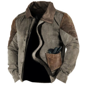 Men's Retro Lining Plus Fleece Zipper Tactical Jacket