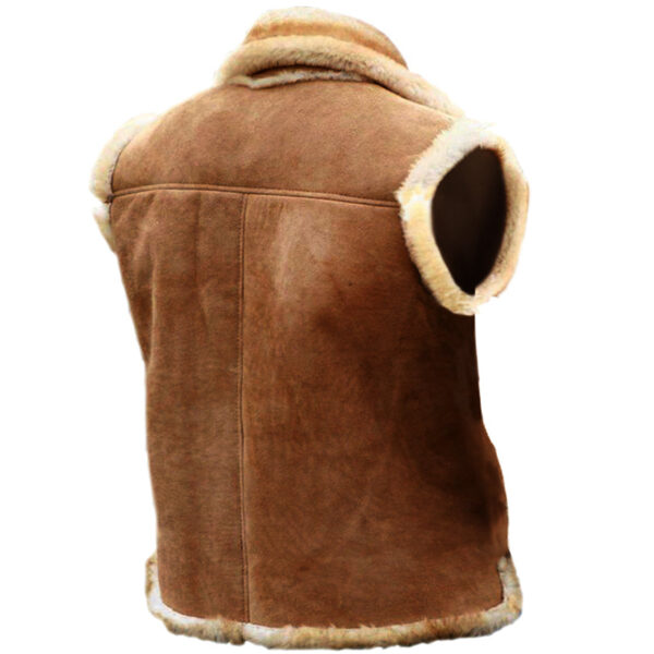 Men's Outdoor Fleece Warm Pocket Button Sheepskin Gilet - Image 4