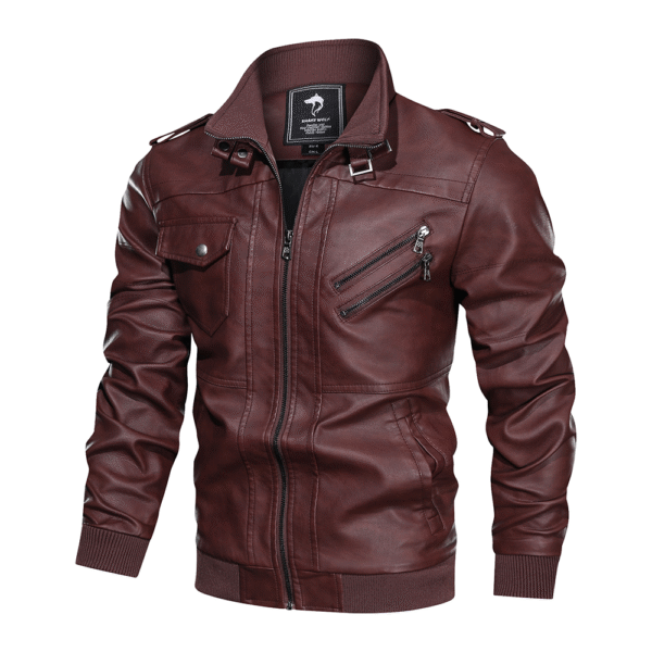 Espnman Men's Leather Motorcycle Jacket - Image 2