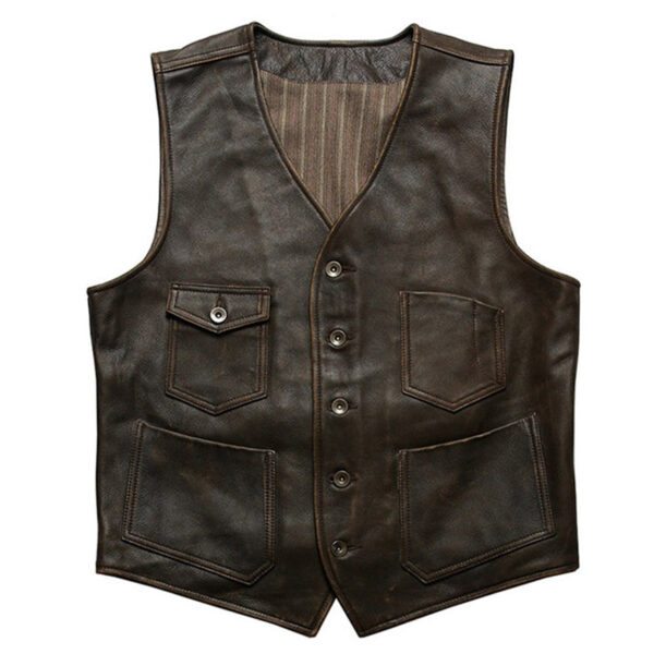 Men's Antique Brown Leather Vest