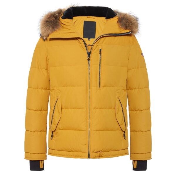 Ultra-Warm Real Fur Collar Padded Contrast Jacket - Image 6