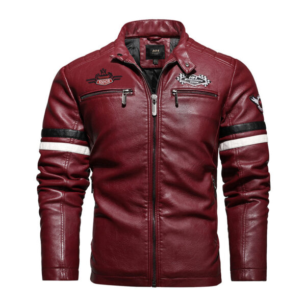Speed Leather Jacket Motorcycle Badge Jacket - Image 7
