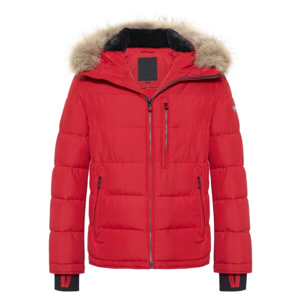 Ultra-Warm Real Fur Collar Padded Contrast Jacket - Image 4