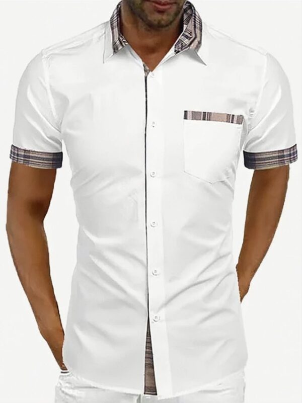Mans Letter Cotton Linen Short Sleeve Shirts & Tops - Image 4
