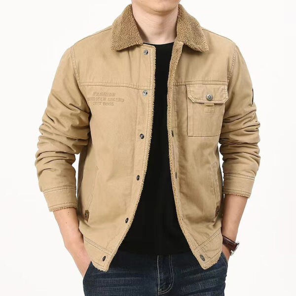 Men's Corduroy Thickened Warm Jacket Casual Coat Autumn Winter