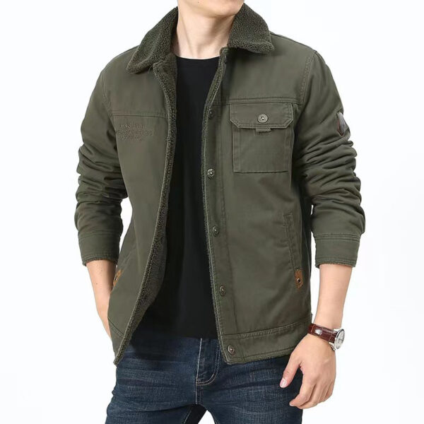 Men's Corduroy Thickened Warm Jacket Casual Coat Autumn Winter - Image 5