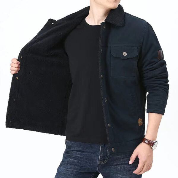 Men's Corduroy Thickened Warm Jacket Casual Coat Autumn Winter - Image 4