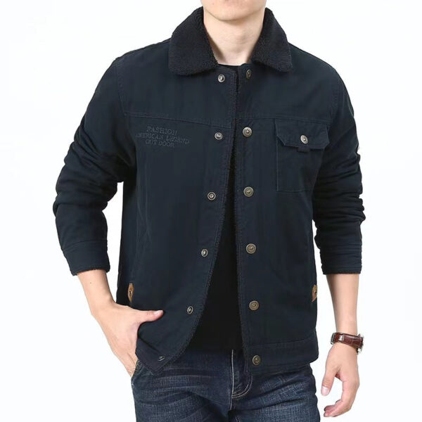 Men's Corduroy Thickened Warm Jacket Casual Coat Autumn Winter - Image 3