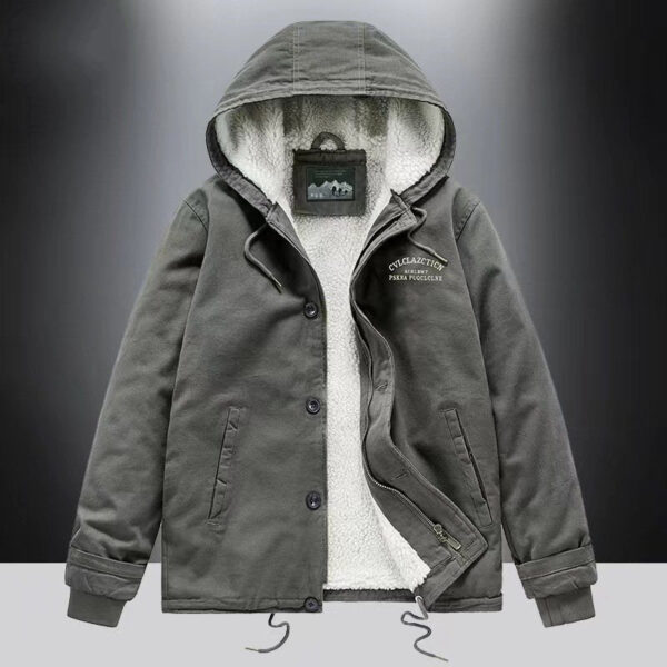 Men's Autumn & Winter Outdoor Casual Checked Hooded Jacket - Image 6