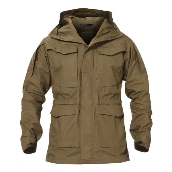 Men's Mid-Length Tactical Waterproof And Oil-proof Outdoor Hooded Jacket - Image 7
