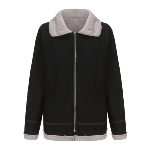 Men's Outdoor Vintage Thick Fleece PU Jacket - Image 6