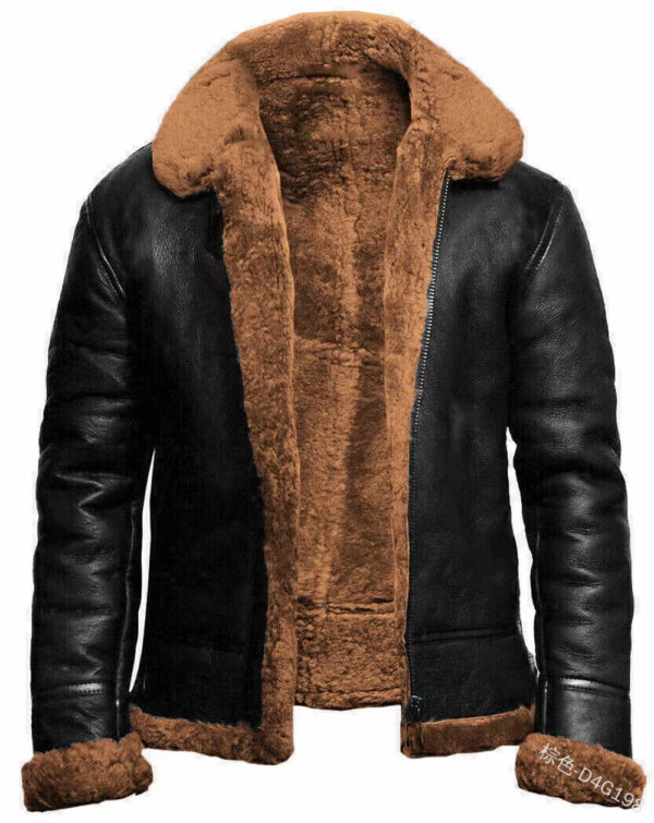 Men's Outdoor Vintage Thick Fleece PU Jacket