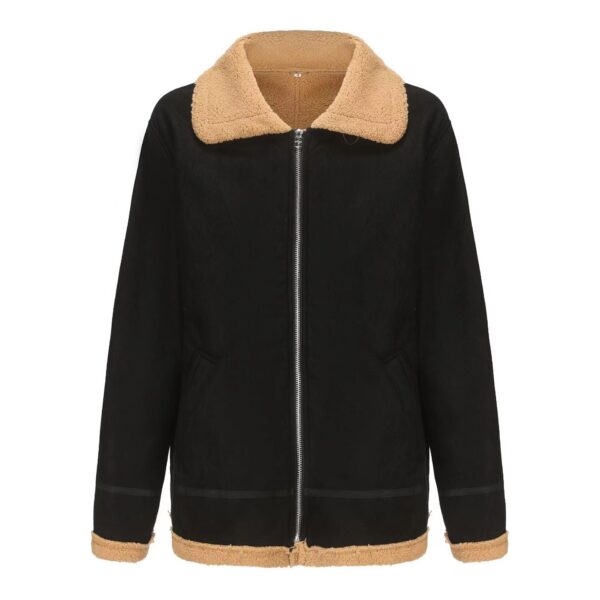 Men's Outdoor Vintage Thick Fleece PU Jacket - Image 4