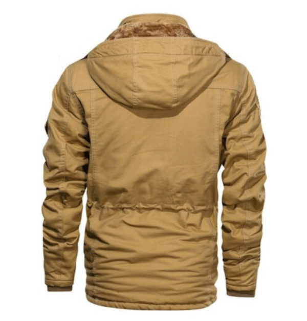 Men's Outdoor Casual Loose Stand Collar Hooded Cotton Jacket - Image 4