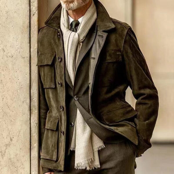 Men's Suede Big Pocket Jacket - Image 3