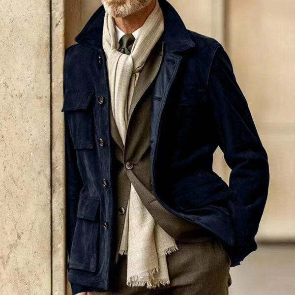 Men's Suede Big Pocket Jacket - Image 4