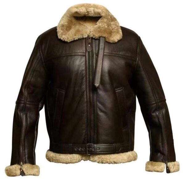 Men's Outdoor Vintage Thick Fleece PU Jacket - Image 4