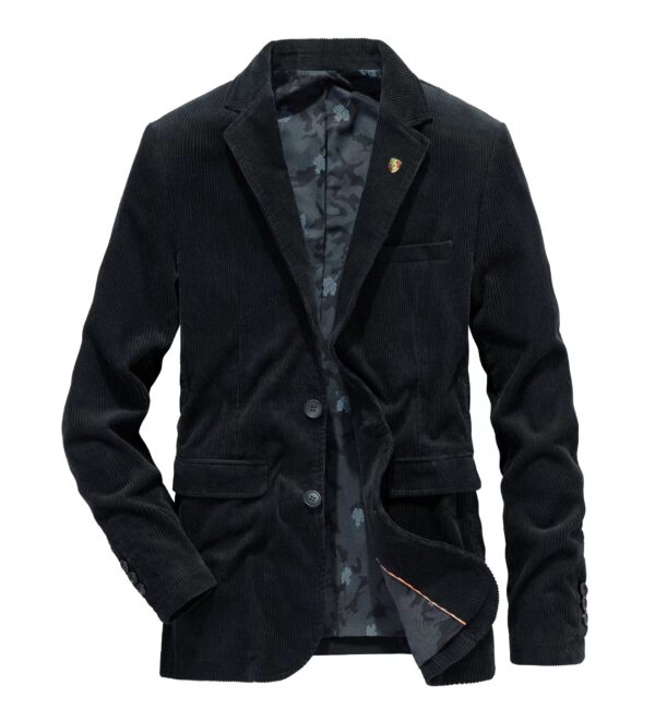 Men Vintage Stand Collar Blazer Medium Length Jacket Coats - Image 6