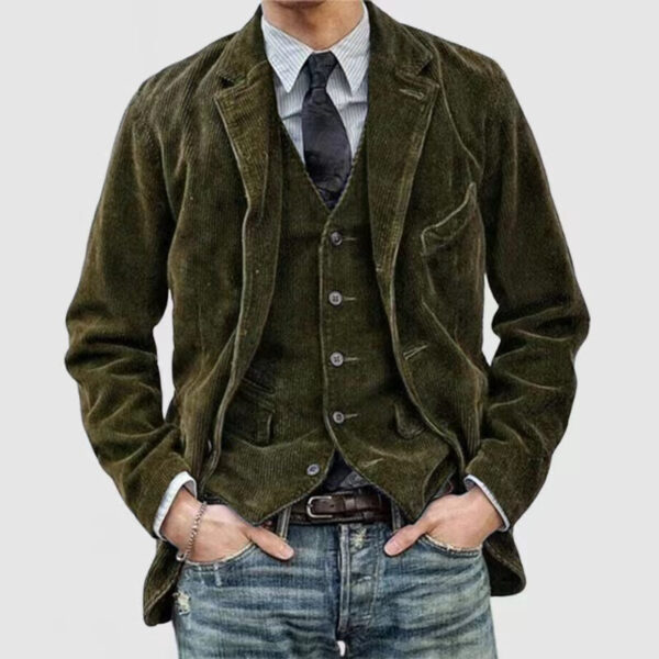 Men's Vintage Lapel Breasted Blazer Coat - Image 4