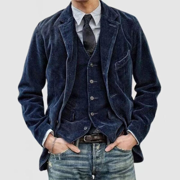 Men's Vintage Lapel Breasted Blazer Coat - Image 3